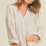 STRIPED BUTTON DOWN SHIRT (additional colors)