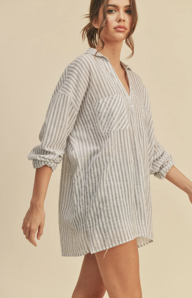 STRIPED BUTTON DOWN SHIRT (additional colors)