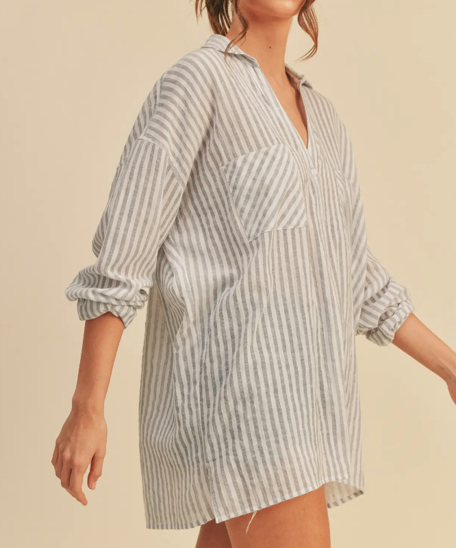 STRIPED BUTTON DOWN SHIRT (additional colors)