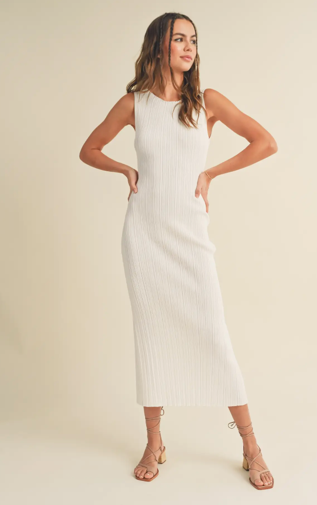 RIBBED  KNITTED TANK DRESS (additional colors)