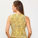 PRINTED LINEN BLEND VEST