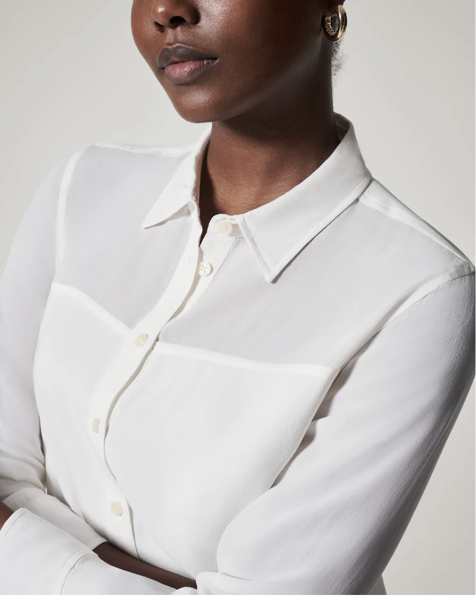 LOW MAINTENANCE SILK BUTTON DOWN