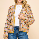 STRIPE OPEN STYLE CARDIGAN
