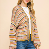 STRIPE OPEN STYLE CARDIGAN