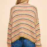 STRIPE OPEN STYLE CARDIGAN