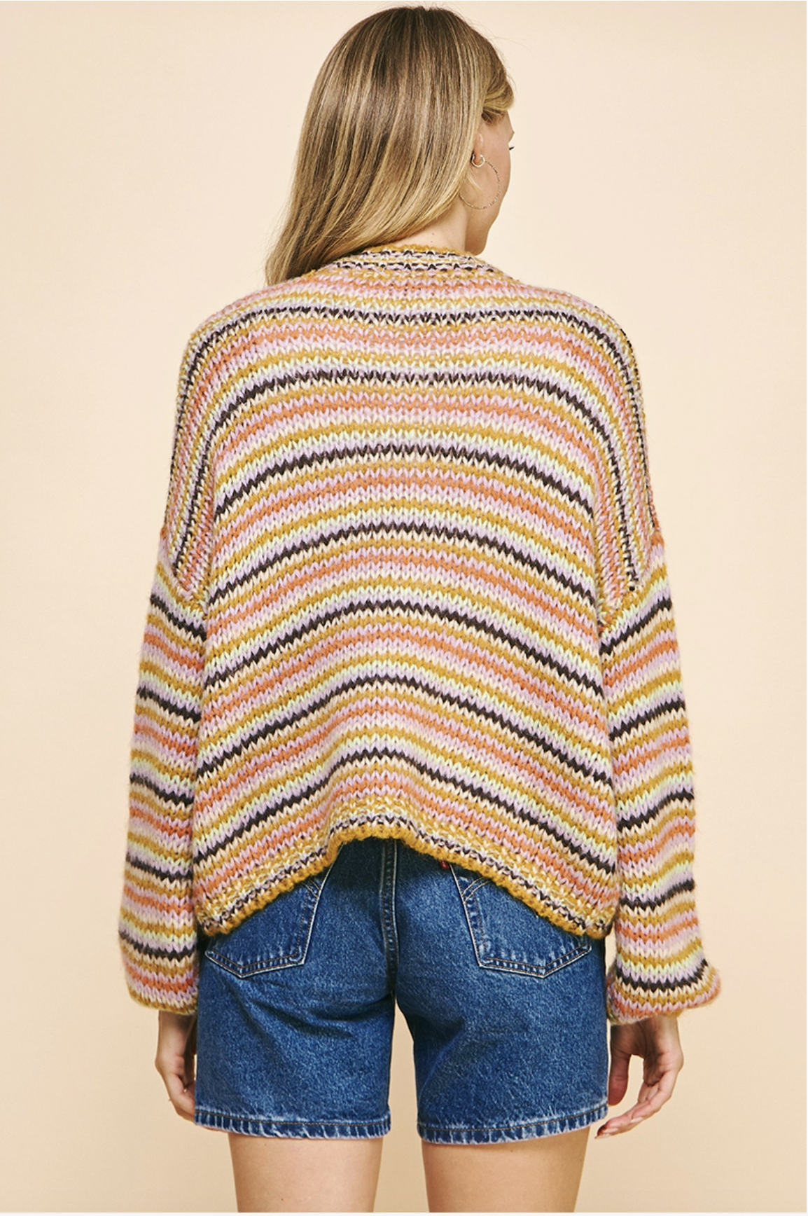 STRIPE OPEN STYLE CARDIGAN