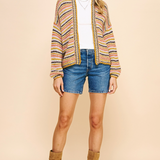 STRIPE OPEN STYLE CARDIGAN