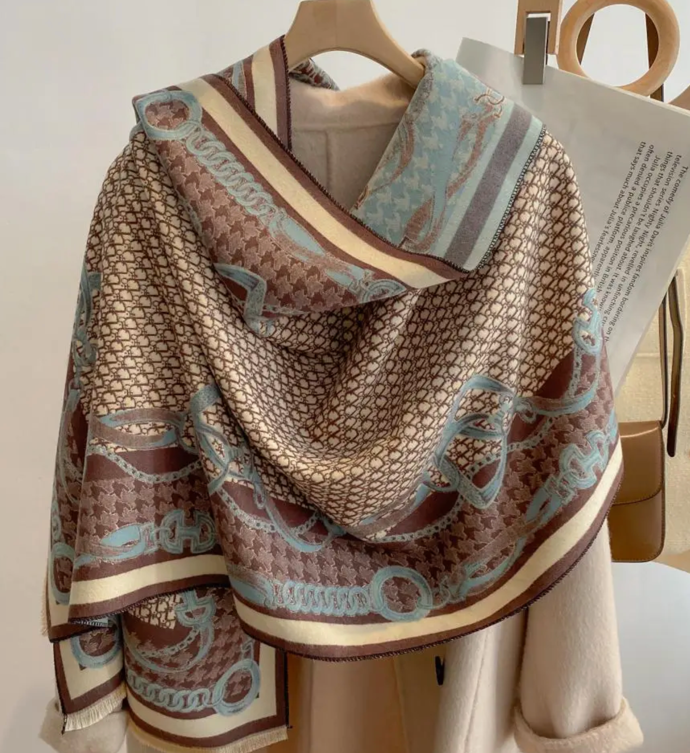 EQUESTRIAN REVERSIBLE WRAP BLUE/BEIGE STIRRUP