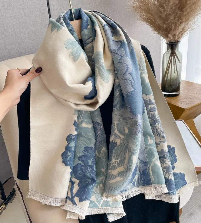 REVERSIBLE WRAP BLUE/WHITE BLOOM