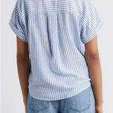 ROSIE STRIPED LEMON APPLIQUE BLOUSE