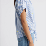 ROSIE STRIPED LEMON APPLIQUE BLOUSE