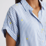 ROSIE STRIPED LEMON APPLIQUE BLOUSE