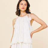 CHIFFON EYELET LACE TOP