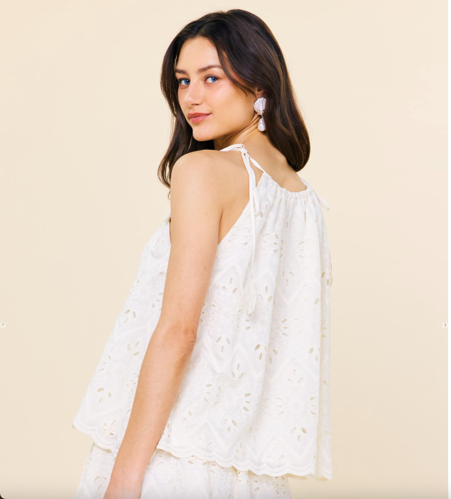 CHIFFON EYELET LACE TOP