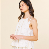 CHIFFON EYELET LACE TOP