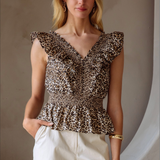 SMOCKED SLVLESS TANK STYLE TOP
