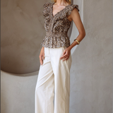 SMOCKED SLVLESS TANK STYLE TOP