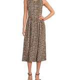 LEOPARD PRINT POPLIN SUNDRESS