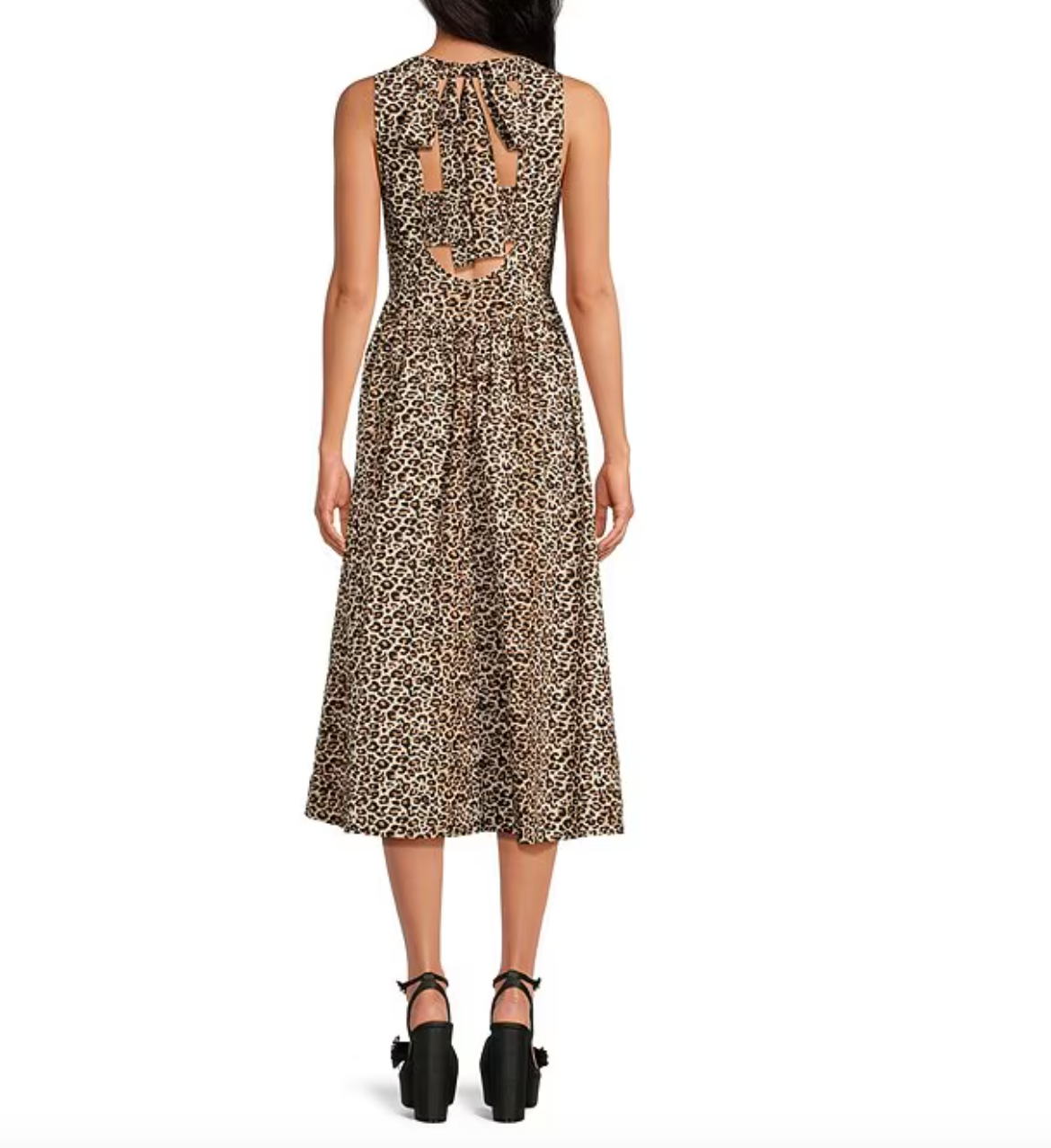LEOPARD PRINT POPLIN SUNDRESS