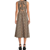 LEOPARD PRINT POPLIN SUNDRESS