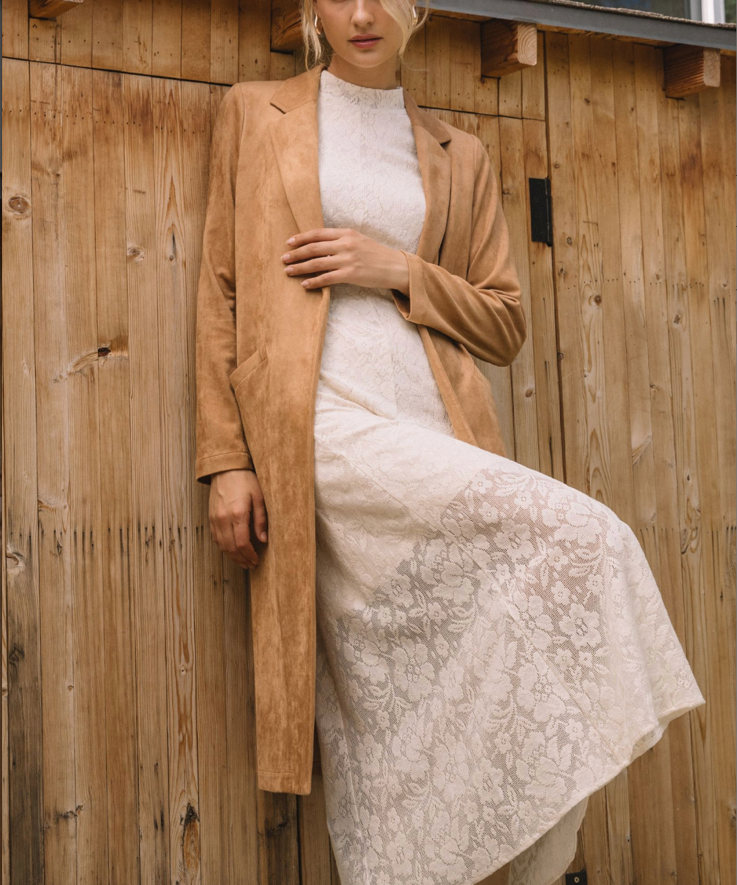 FAUX SUEDE FALL DUSTER