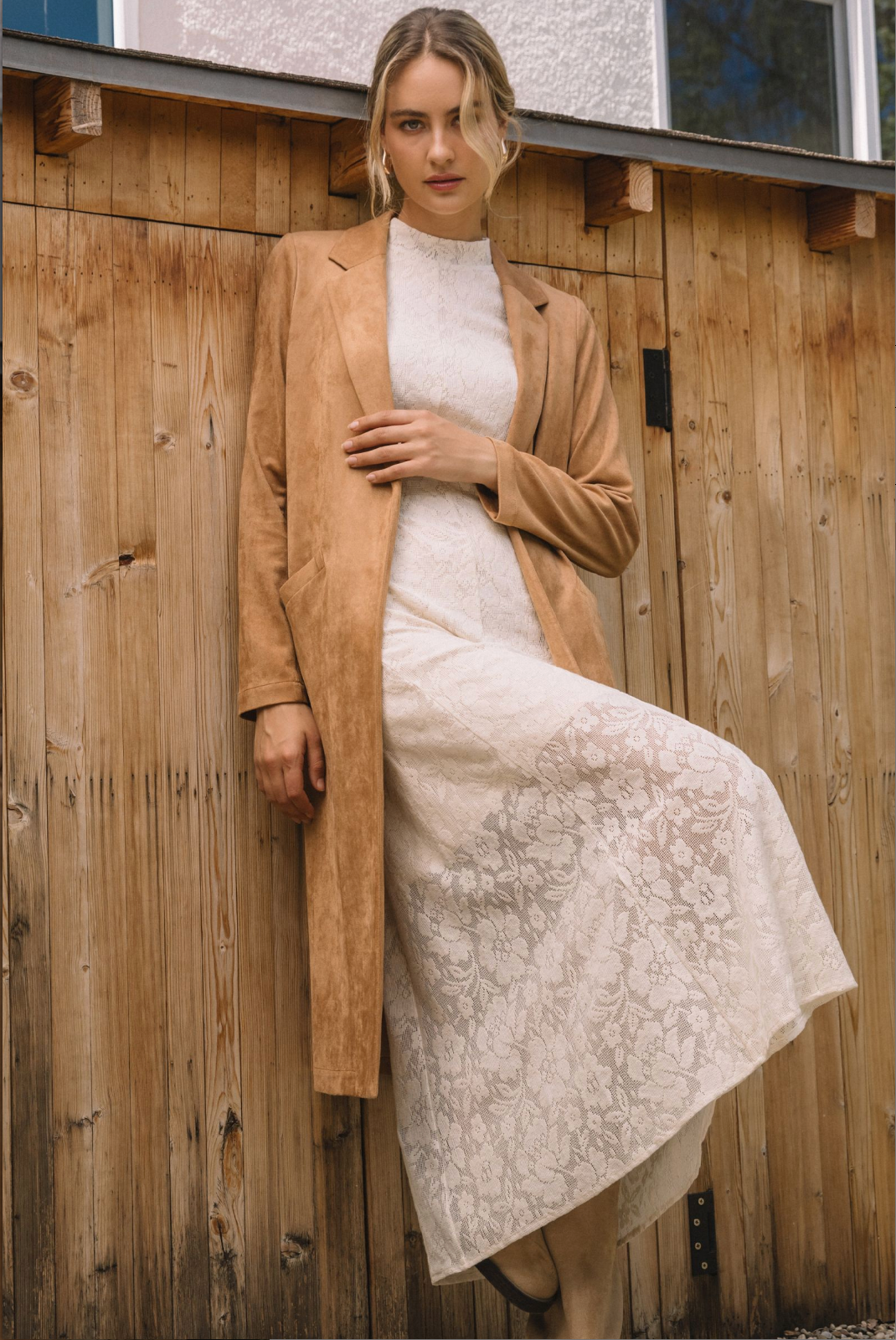 FAUX SUEDE FALL DUSTER
