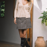 PLAID BUTTONED MINI SKIRT