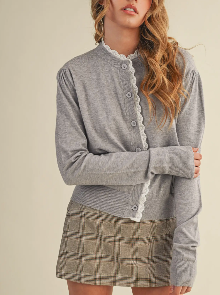 LACE TRIM SWEATER