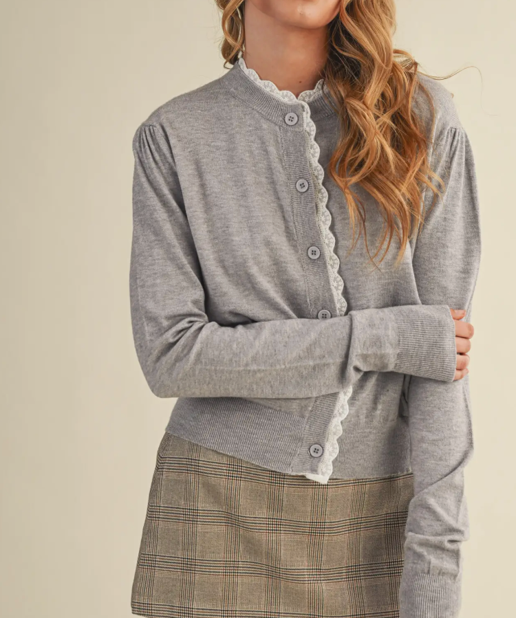 LACE TRIM SWEATER