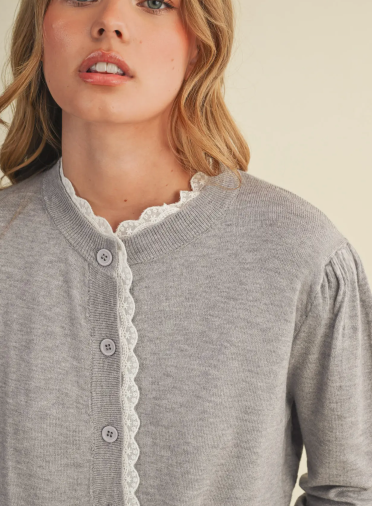 LACE TRIM SWEATER