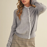 LACE TRIM SWEATER
