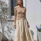 ALLIE MIXED MEDIA MIDI DRESS