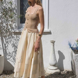 ALLIE MIXED MEDIA MIDI DRESS
