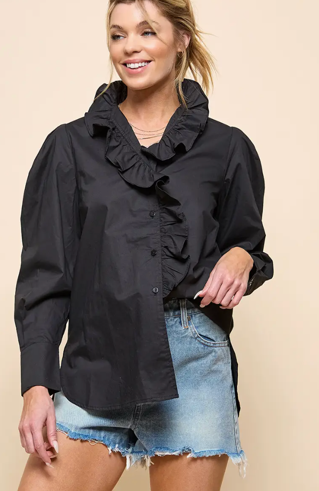 ARIA RUFFLE LONG SLEEVE TOP