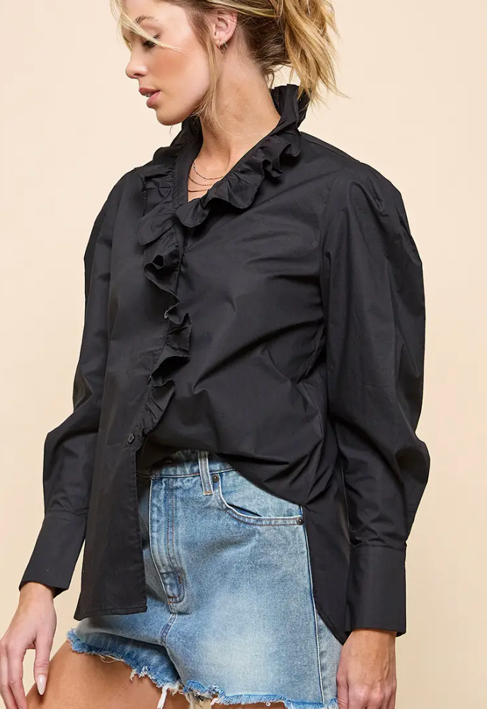 ARIA RUFFLE LONG SLEEVE TOP