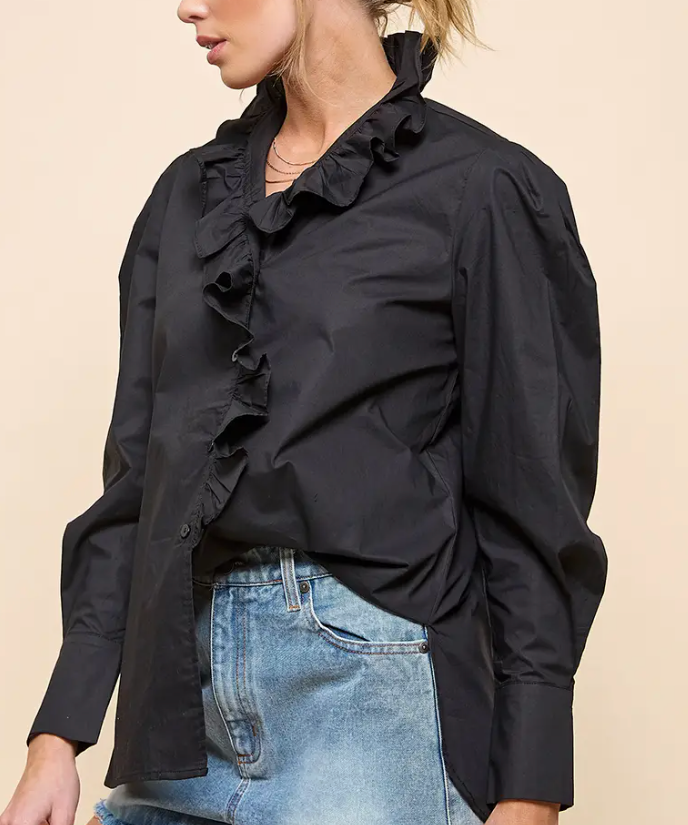 ARIA RUFFLE LONG SLEEVE TOP