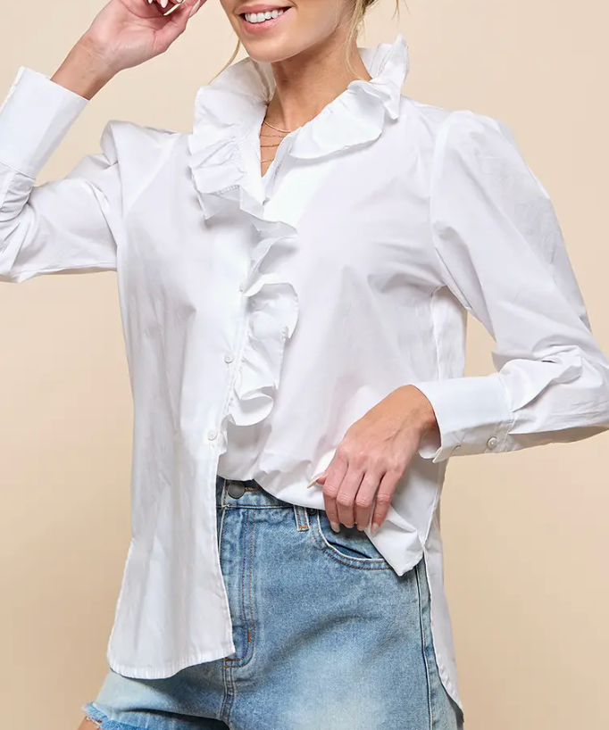 ARIA RUFFLE LONG SLEEVE TOP