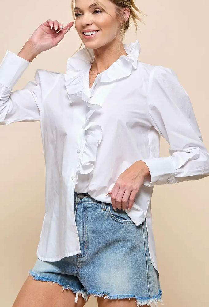 ARIA RUFFLE LONG SLEEVE TOP