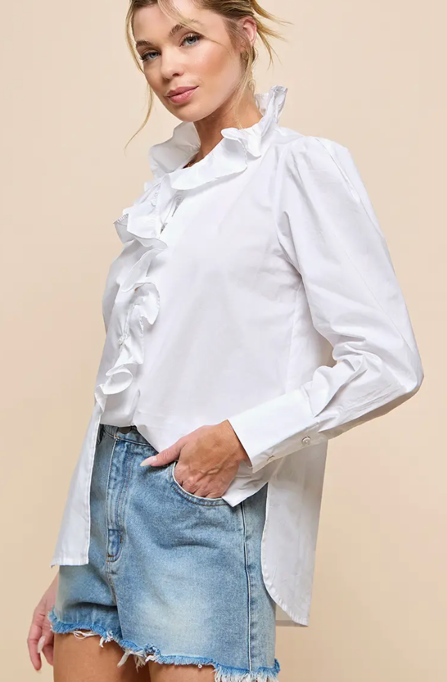 ARIA RUFFLE LONG SLEEVE TOP