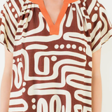 NADIA PATTERN V NECK TOP