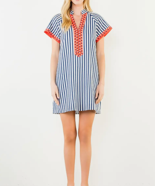 SALMA STRIPED MINI DRESS