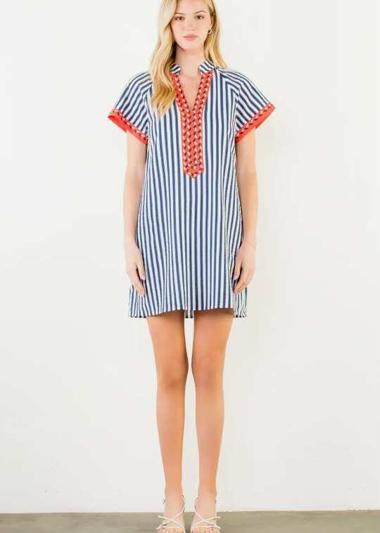 SALMA STRIPED MINI DRESS