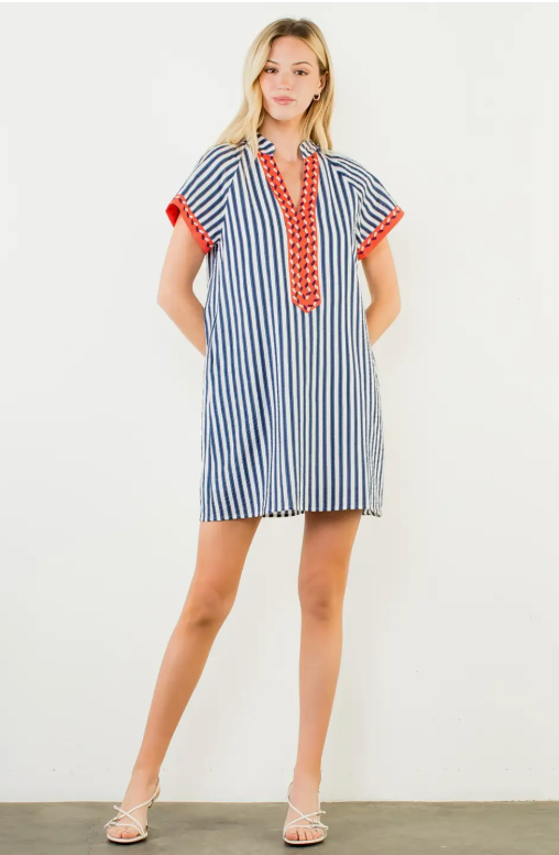 SALMA STRIPED MINI DRESS