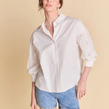 BALLON SLEEVE W/LACE DETAIL BLOUSE