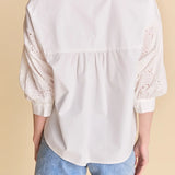 BALLON SLEEVE W/LACE DETAIL BLOUSE