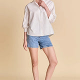 BALLON SLEEVE W/LACE DETAIL BLOUSE