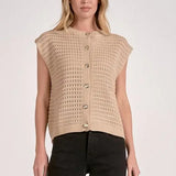 SLVLSS BUTTON DETAIL SWEATER CARDIGAN