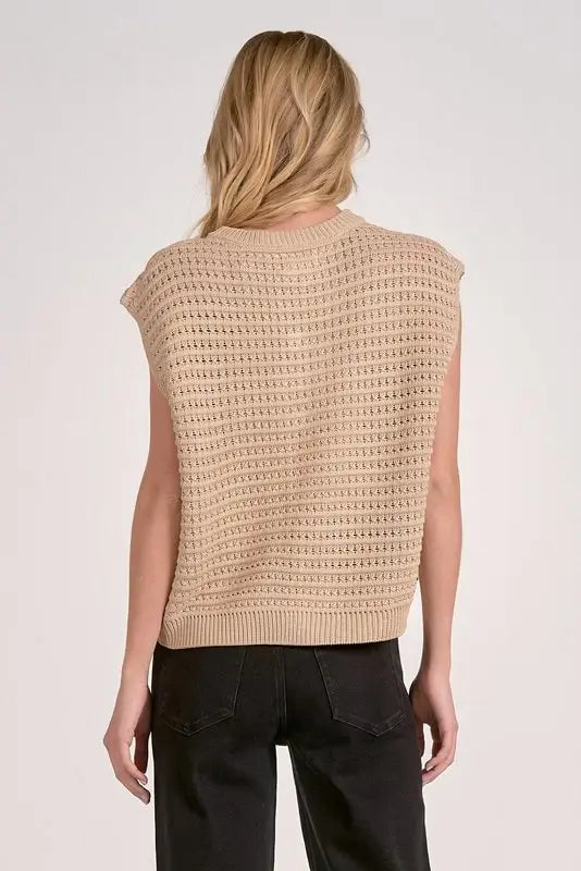 SLVLSS BUTTON DETAIL SWEATER CARDIGAN