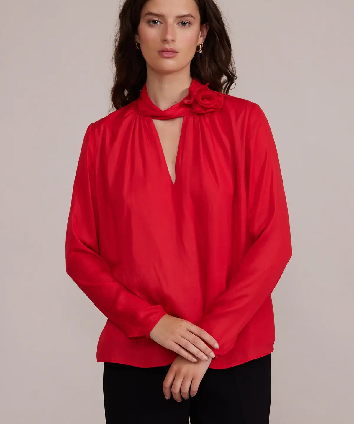 LEIGHTON HIGH NECK ROSE TOP