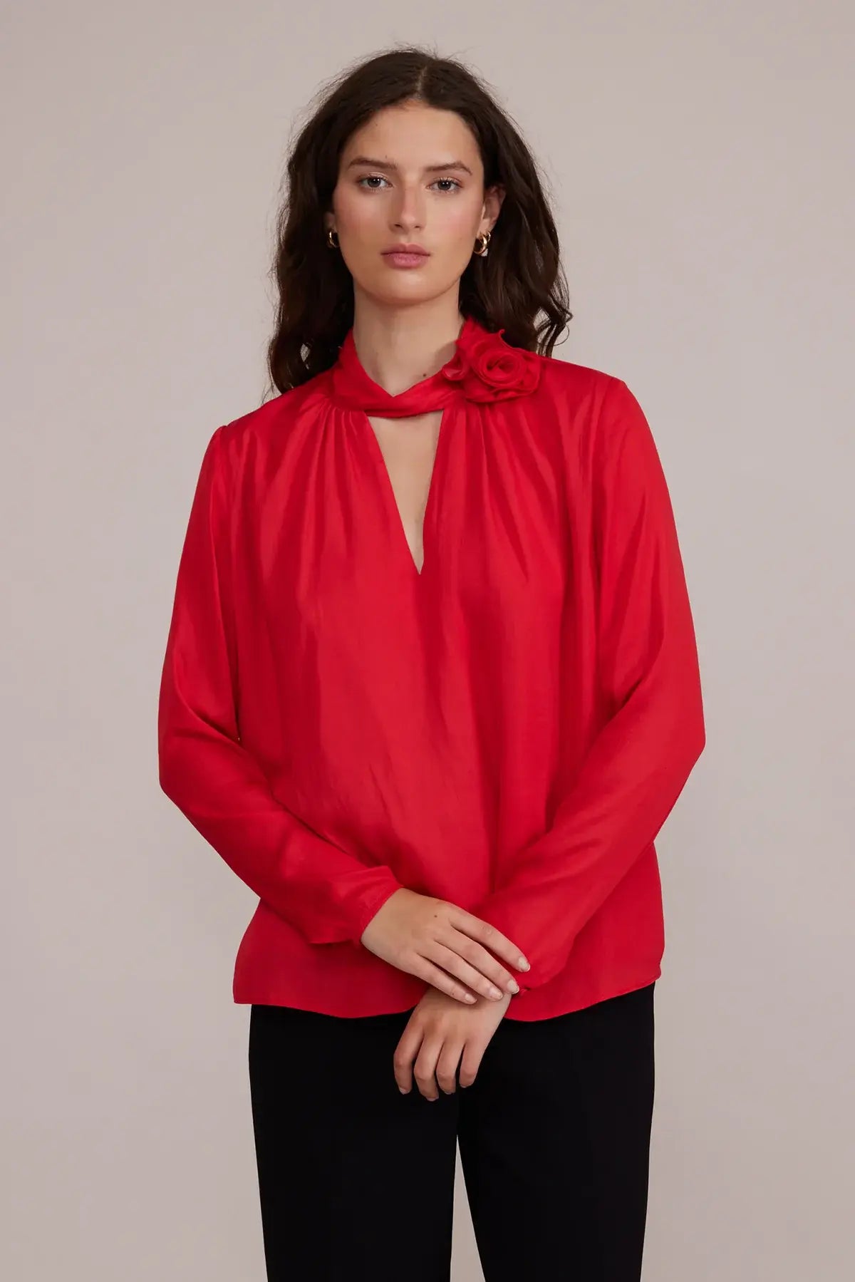 LEIGHTON HIGH NECK ROSE TOP